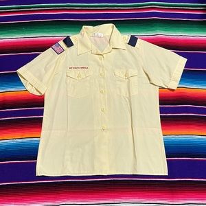 Vintage Boy Scouts button up uniform shirt youth large